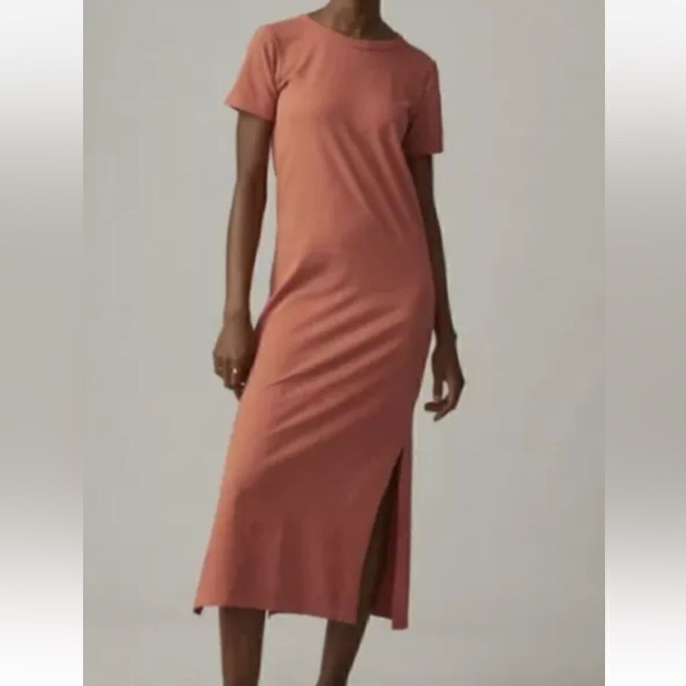American Giant Midi Tee Dress - coral XL